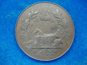 1894 DANISH MEDAL - DANISH FARMER'S GENERAL ASSEMBLY - LG. BRONZE MEDAL - Picture 1 of 8