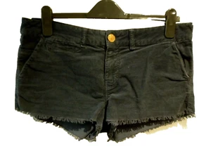 RIVER ISLAND Ladies Size 12 Blue Stretchy Needle Thin Corduroy Hot Pants Shorts - Picture 1 of 9