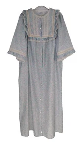 The British Collection Nachthemd Prairie M Damen Blumen Spitzenbesatz Taschen Maxi - Bild 1 von 18