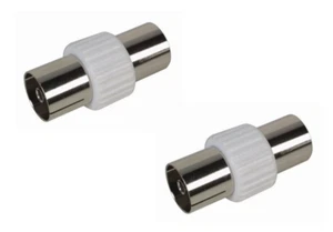 2er-Pack TV Koaxial Koax Buchse/Buchse Inline Stecker Joiner Buchse - Bild 1 von 2