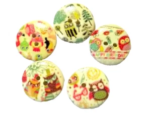 10 Holzknöpfe Eule bunt Mix 20 mm  Holz Basteln Nähen Stricken Knöpfe aus Holz - Bild 1 von 2