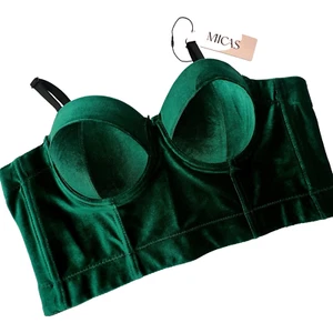 MICAS Velvet Bustier Emerald Green Corset Boning Special Occasion XL (Sz 8) NWT - Picture 1 of 13