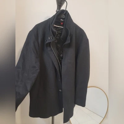 Cardinal Of Canada Mens Black Double Mock Neck Wool Lined Car Coat XXL - Image 1 of 4