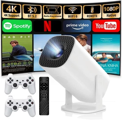 2025 Beamer Projektor 4K UHD WiFi Bluetooth Smart Heimkino Mini Tragbar - Bild 1 von 4