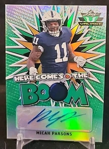 2021 Leaf Valiant Micah Parsons #/99 RC "Here Comes the Boom" Green Bay Packers - Bild 1 von 2