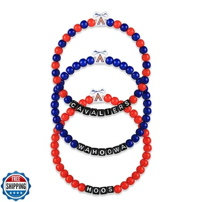 FOCO Virginia Cavaliers NCAA 3 Pack Beaded Friendship Bracelet - Image 1 of 4