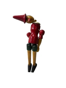 Vintage Pinocchio Wooden Posable 16.5 Inch Jointed Figure Puppet Handmade - Picture 1 of 2