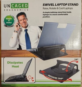 Uncaged Ergo. Laptop Ständer Halter drehbar 360 Wärmeverteilung verstellbarer Winkel Bl - Bild 1 von 2