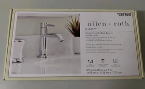 Allen + Roth Harlow Chrome Finish Single Handle Bath Faucet - Picture 1 of 7