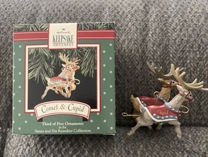 Hallmark 1992 Keepsake Ornament Santa Reindeer Collection: Comet & Cupid - Picture 1 of 5