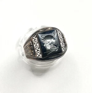 Vintage Sterling & 10K Gold Top Intaglio Ring römischer Gladiator/Soldat Größe 10 - Bild 1 von 15