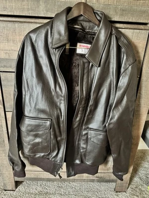 Vtg Type A-2 Flyer's Jacket Leather US Army AF Black Size/L Men Never Worn - Image 1 of 2