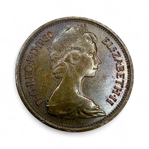1980 United Kingdom Great Britain 2 New Pence Queen Elizabeth II World Coin - Picture 1 of 2