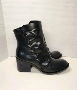 BORN Toni Black Leather Boots Sz 10M Whipstitch Hand Finished Slouch - Picture 1 of 8