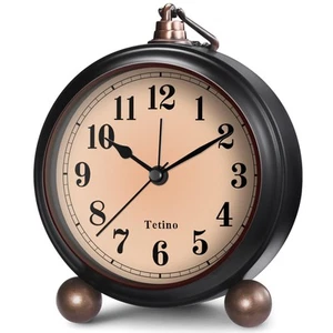 Analog Alarm Clock,Battery Powered Desk Clocks with Night Light,Silent Non Ti... - Picture 1 of 7