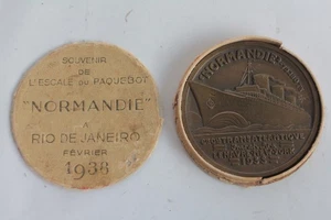 Médaille Compagnie Transatlantique Paquebot Normandie 1938 (75150) - Picture 1 of 5