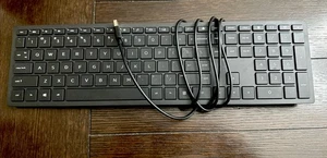 HP Lifestyle TPC-P001K Wired USB Desktop Computer Slim Black Keyboard - Picture 1 of 6