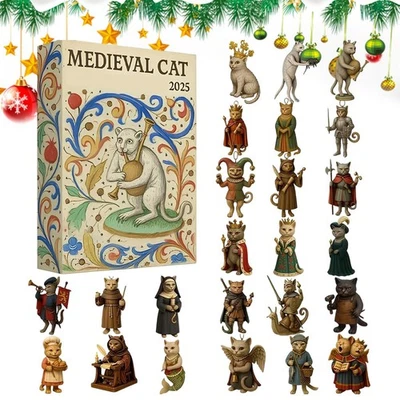 Medieval Cat Advent Calendar 2025 24 Days Christmas Holiday Giffts Countdown - Image 1 of 4