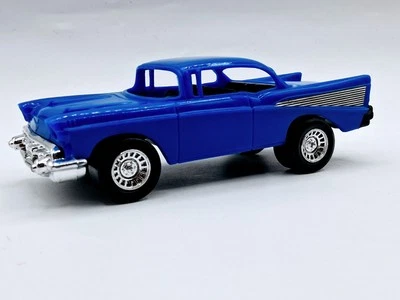 Vintage Tootsie Toy 1957 Chevrolet Bel Air 2dr Hardtop Plastic Car In Blue 7"  - Image 1 of 4