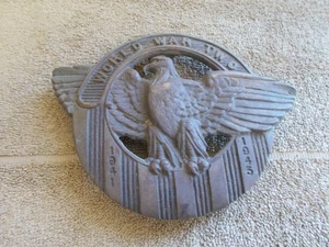 VINTAGE BRONZE FAHNENHALTER MARKIERUNG MILITÄR VETERAN GEDENKMAL 1941 ~ 45 ZWEITER WELTKRIEG - Bild 1 von 9