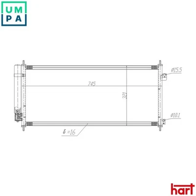 CONDENSER AIR CONDITIONING 621 637 FOR HONDA L15-A7 1.5L L13Z1/L13A/L13Z2 1.3L - Image 1 of 4