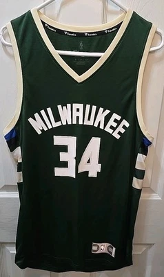 FANATICS Giannis Antetokounmpo #34 密尔沃基雄鹿队绿色成人球衣 S 码 — 第 1/4 张图片