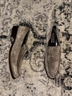 Salvatore Ferragamo Loafers Slip on Shoes Mens Size 10 D Brown Taupe Suede - Image 1 of 4