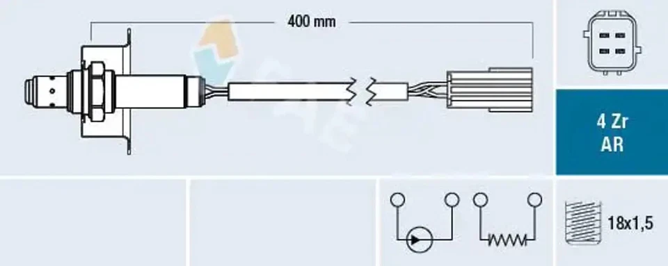 Lambda sensor 75613 FAE for NISSAN NAVARA NP300 NAVARA NP300 Platform/Chassis - Image 1 of 4