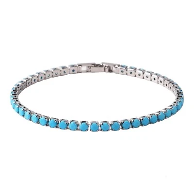 ZARD Turquoise Tennis Bracelet in Silver - Image 1 of 2