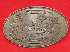 Vintage 1970's Coca Cola Belt Buckle 5 Cents at Fountains Coke Collectors - Picture 1 of 7