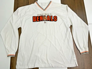 VINTAGE Cincinnati Bengals NFL Mens XL White Pullover Sweater Ohio - Picture 1 of 10