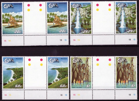 ZAYIX Fiji 527-530 MNH Gutter Pairs EXPO '85 Scenic Views Landmarks 051023SM36 Cover