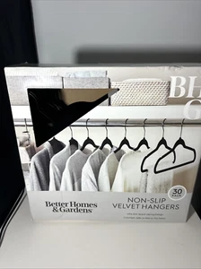 Better Homes & Gardens Non-Slip Black Velvet Hangers - 30 Pack - Picture 1 of 3