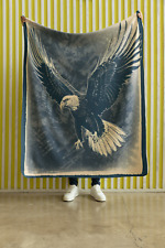 SAN MARCOS STYLE BLANKET/COBIJA. 60” X 80” INCHES. VINTAGE MEXICAN EAGLE PRINT