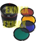 EXMAX NG-10X Fresnel Focusing Lens adapter for LED studi and flash 4Color Filter