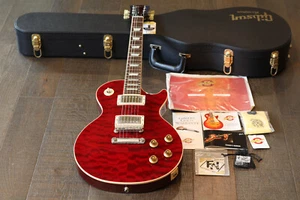 2004 Gibson Custom Shop Class 5 Les Paul Standard Cranberry Burst Quilt Top+OHSC - Picture 1 of 23