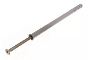 New 100 X Nylon Hammer In Frame Fixings Rawl Masonry Plug &Amp; Screw M10 X 160m - Picture 1 of 1