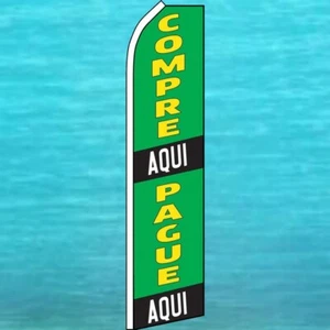 COMPRE AQUI PAGUE AQUI FLATTER FLAGGE groß Feder Bande Werbung Banner Schild - Bild 1 von 4