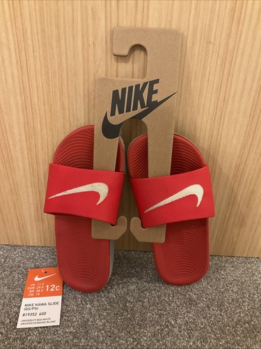 Sliders slides Nike bambino junior rosso bianco in scatola taglia UK11 5