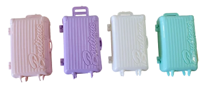 FAT-CATZ-COPY-CATZ 2x Pastell Kunststoff 3D Reise Zug Koffer Gepäck Spielzeug für 12" Mode Puppen