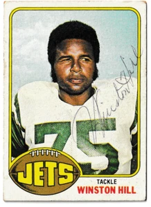WINSTON HILL 1976 TOPPS FÚTBOL 88 FIRMADO NEW YORK JETS EN PERSONA AUTO IP - Imagen 1 de 2