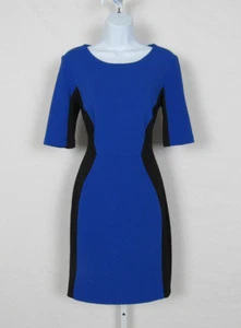 BISOU BISOU GRÖSSE 10 KLEID POLY ELASTHAN MISCHUNG BLAU SCHWARZ GEFÜTTERT LEICHTE STRUKTUR - Bild 1 von 11