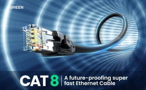 1M HIGH SPEED CAT 8 Premium Ethernet Cable LAN Network GOLD PLATED RJ45 40Gb/s - Picture 1 of 6