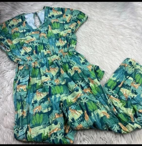 Mono para mujer World Market S/M estampado verde tigre selva 100 % algodón - Imagen 1 de 4