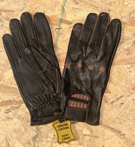 Men's Genuine Leather Driving Gloves, Made With Original Sheep Waxed Leather - Picture 1 of 3