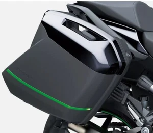 2023 OEM KAWASAKI NINJA 1000SX BLACK PANNIER COVER 17K AND DECAL STRIPE GREEN - Picture 1 of 1