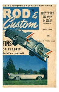new hot rod Poster 11x17 Rod & Custom Cover Art April 1956 Kustom Fins - Picture 1 of 1