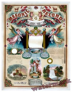 Wall Art The Vintage Masonic Record Year 1872 11x14 - Picture 1 of 1