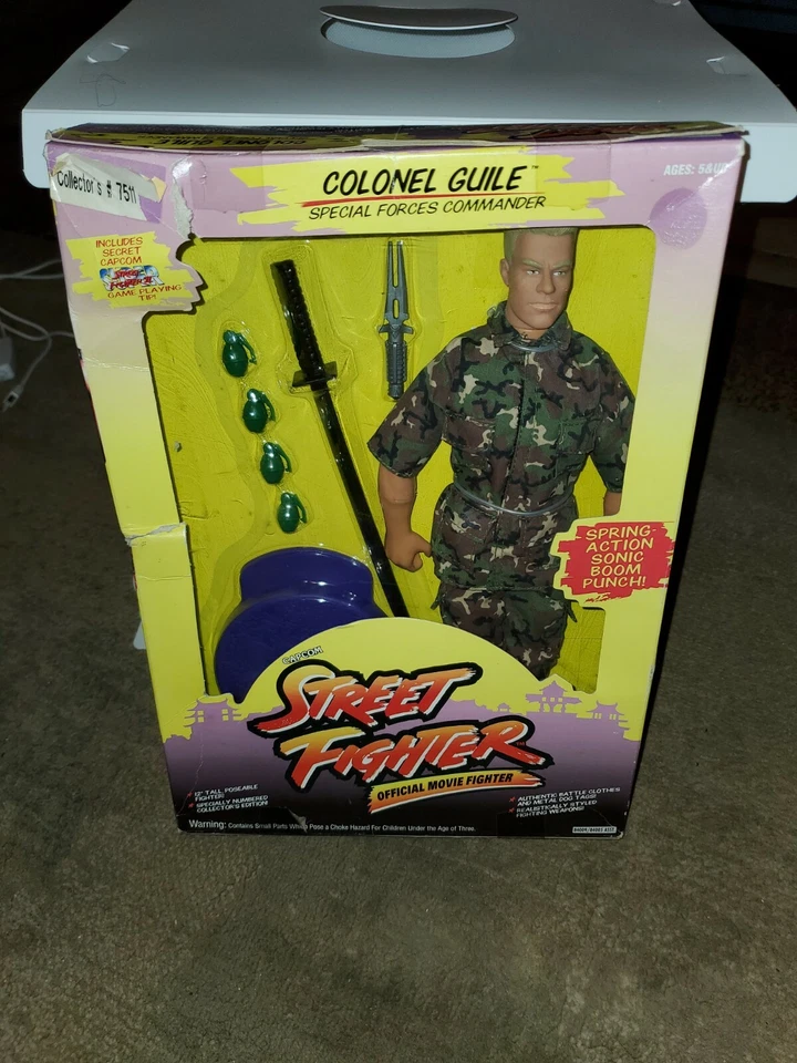 Street Fighter 1993 Colonel Guile 12in Figure Capcom Poseable Original Hasbro
