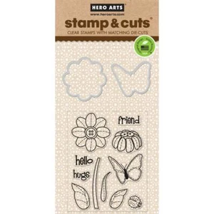 Hero Arts Cling Stamp & Die Set "Butterfly and Flower" DC147 Cardmaking Set - Picture 1 of 1